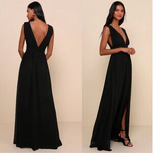 Lulus Heavenly Hues Maxi Dress Women's‎ 2X Black Wedding Formal Bridesmaid